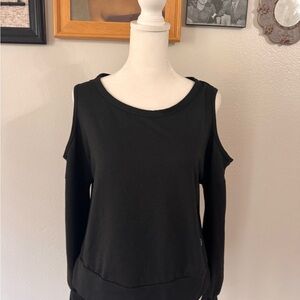 Women's Black Cold Shoulder Sweatshirt